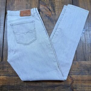 Polo Ralph Lauren Womens Slim Straight Leg Jeans Light Grey Size 35x29.5 RL Logo